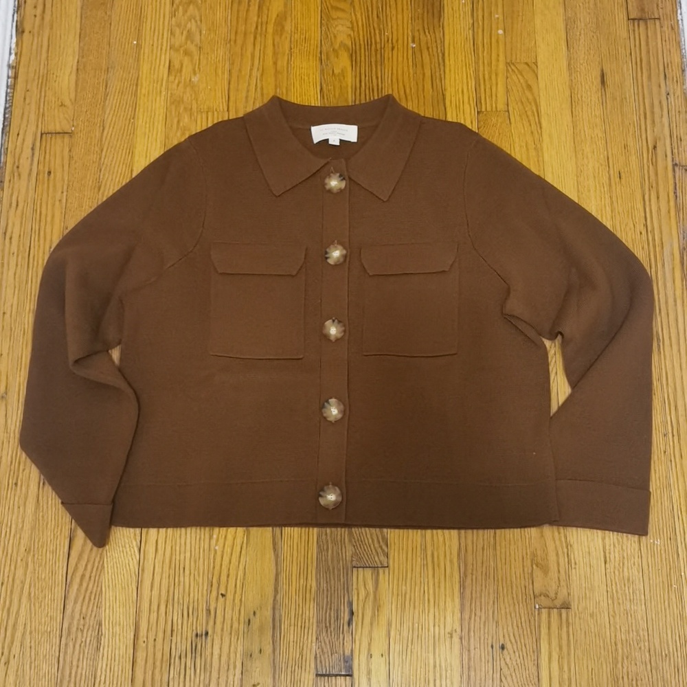 Sezane Betty Cardigan In Hazelnut - Picture 4 of 6